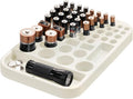 iDesign Plastic Divided Battery Organizer Insert, Coconut | 7.6" x 11.1" x 1"