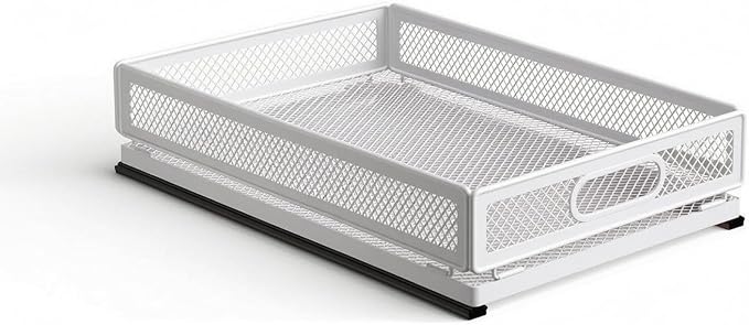 Pull-out Storage Basket Metal Frame Mesh Storage Basket Easy Access for Kitchen, Extended Model 45cm Long 35cm Wide With Slide Rail