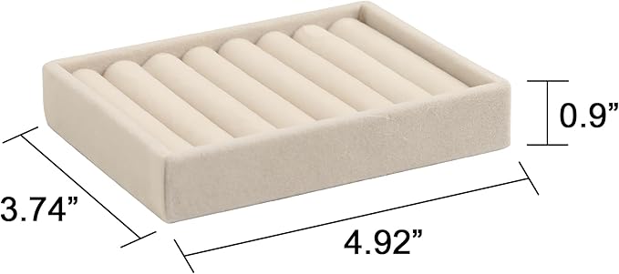Frebeauty Small Jewelry Trays for Drawer,2 Pack 7 Slots Ring Organizer | Jewelry Box Inserts,Drawer Inserts,Vanity Drawer Organizer,Mini Size,Compact Ring Holder,Stackable Ring Tray
