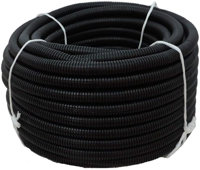 HydroMaxx® Flexible Polyethylene LDPE Non-Split Corrugated Wire Loom Tubing (Black, 1" Dia x 100 ft)