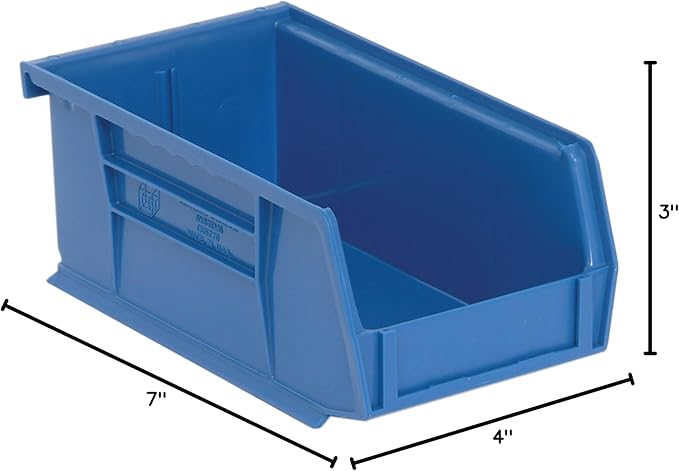 Quantum Storage QUS220 Ultra Stack and Hang Bins - 7-3/8" x 4-1/8" x 3" - 24 Pack