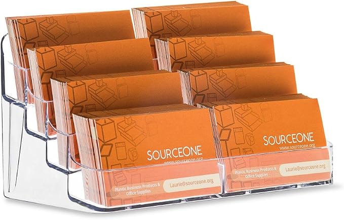 SOURCE ONE 8 Pocket Desktop Clear Acrylic Business Card Holder