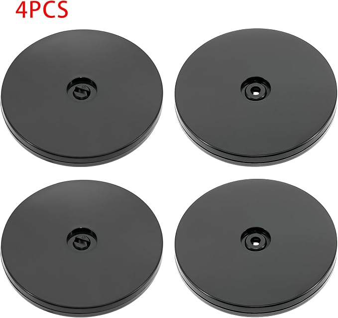 4 Pcs Black 5 inch Acrylic Lazy Susan Rotating Turntable Organizer Bearings - Round Swivel Plate for Spice Rack, Table, Cake, Kitchen Pantry