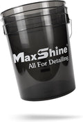 Maxshine 5 Gallon Detailing Bucket - Black Universal Car Wash Bucket for Auto Detailing, Scratch-Free Washing, Garage Storage, Holds Soap, Foam Cannon, Brushes & Microfiber Towels