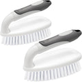 Scrub Brushes for Cleaning Bathtub Scrubber Heavy Duty Scrub Brush with Handle Stiff Bristle Cleaning Brush for Shower, Kitchen, Sink, Bathroom, Floor (Gray)