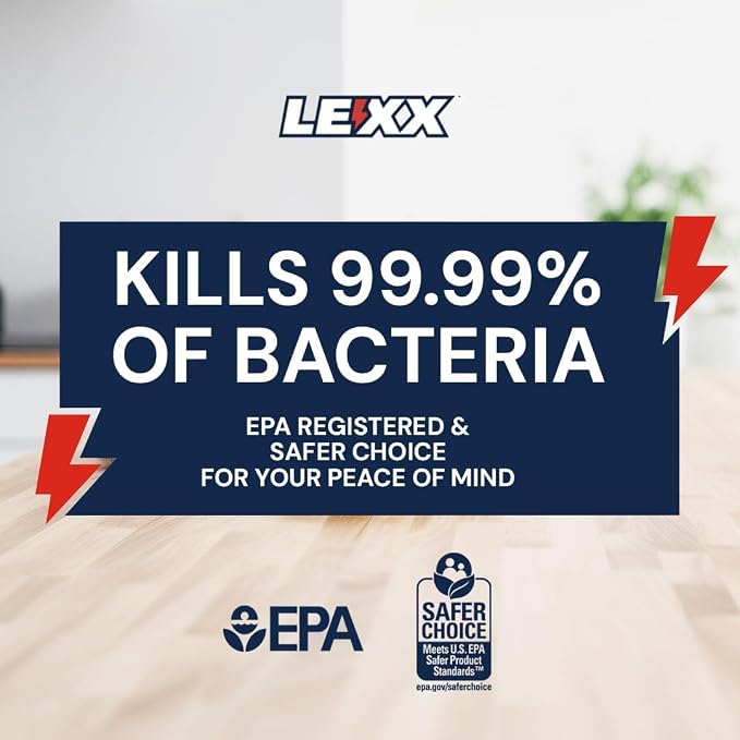LEXX® RTU Broad Spectrum Disinfectant & Cleaner Spray - EPA Registered, Kills 99.99% of Bacteria - Hospitals, Schools, Offices, Homes - Citric Acid, Safer Choice, Non-Toxic, No Bleach - 32 fl. oz.
