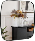 ANDY STAR 24x24 Black Bathroom Mirror, Oblong Vanity Mirror with Stainless Steel Metal Frame, Matte Black Mirror for Over Sink, Modern Anti Rust Wall Mounted