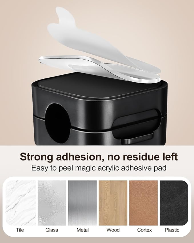 10 Pack Cord Organizer Magnetic Clips for Nightstand Under Desk Strong Adhesive Cable Management Wire Office Supplies Workspace Accessories Phone -Black