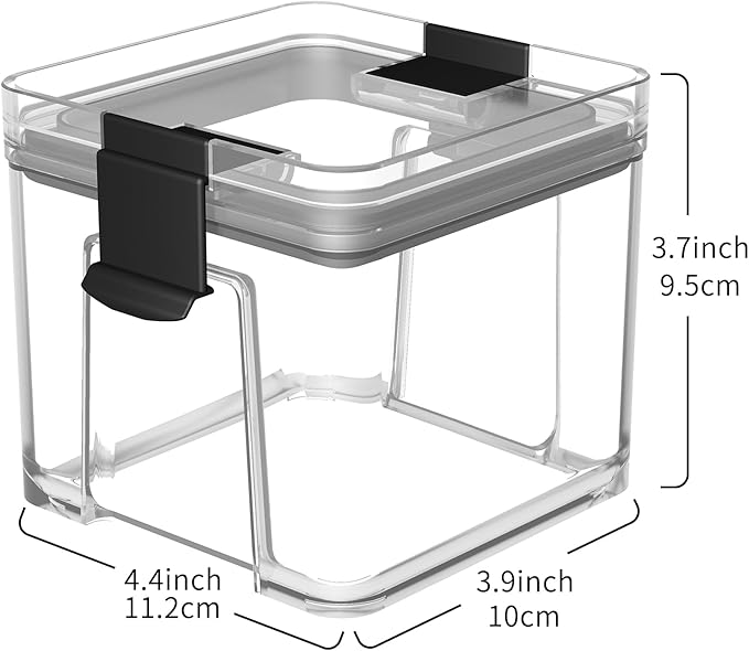Cetomo 4.5Cup Sealed Food Storage Container, Fridge Organizer Bins with Clips for Kitchen, Freezable Airtight Leak-Proof Stackable Plastic Clear