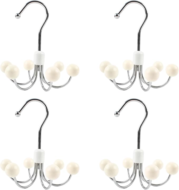 4 Pack Hoodie Hanger for Organizer 360° Swivel Closet Hooks for Belt, Space-Saving Hanger Bra Storage, Accessorise Organizer for Tie, Hat, Tanktop, Scarf, Purse
