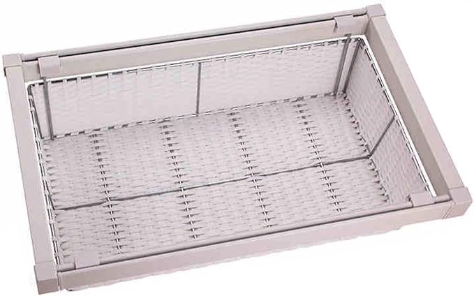 Pull Out Cabinet Storage Basket,Wardrobe Storage Organiser,Stackable Detachable Baskets Closet Storage Box,for Kitchen Office Wardrobes Cupboard Storage(White,437x20x480mm)