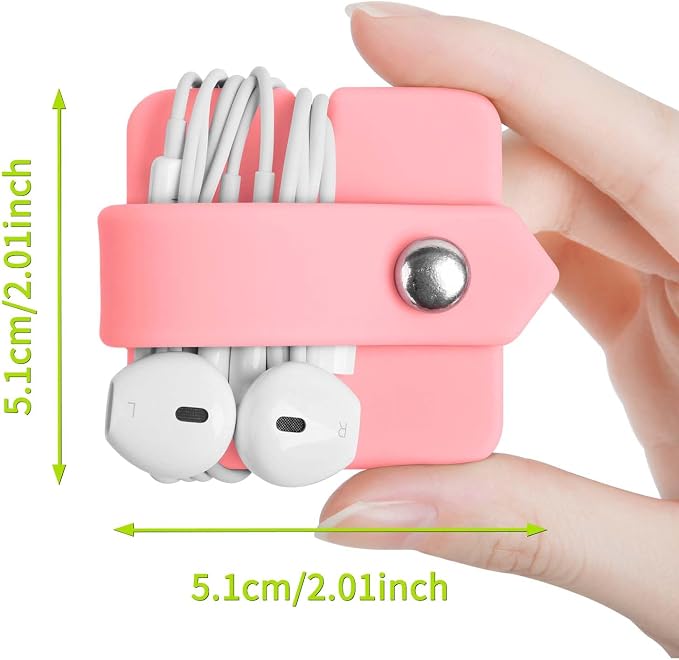Cord Organizer Earbuds Holder Earphone Wrap Earphones Organizer Headset Headphone Earphone Wrap Winder Cord Manager Cable Winder Set of 3(Pink)