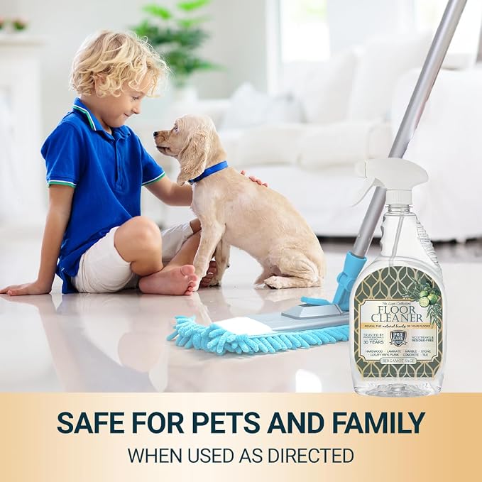 ProCare Bergamot Sage Floor Cleaner (Made in USA) | Vinyl, Wood, Tile, Stone & Laminate Floor Cleaner For Mopping, Household Supplies, Cleaning Solution For Kitchen & Bathroom-32oz/0.95L Spray Bottle