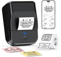 PM240 Label Maker Machine with Tape, Label Printer Black, Set 1 | 2'' Bluetooth Thermal Sticker Label Maker for Small Business, Home, School, Office Safety Label Maker with Multiple Templates