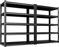 2 Pack 5-Tier Garage Shelving - 2050 lbs Heavy Duty Metal Storage Shelves, Adjustable Storage Rack for Warehouse Industrial Pantry Basement 71"x46"x20"