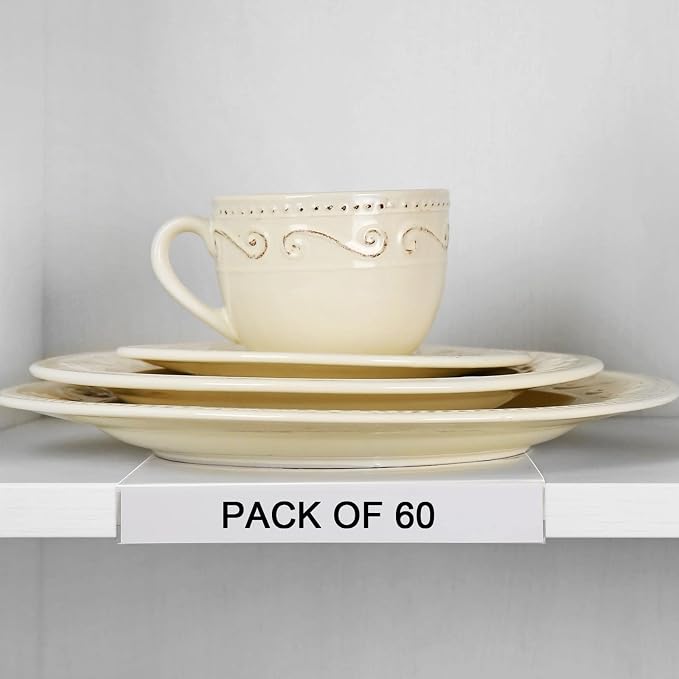 Containlol 60 Sets Moveable Shelf Label Display Holders with Label Inserts and Marker Clear Shelves Tag Plastic Shelf Markers Teachers Gift for Classroom Office Book Shelves (5.1 x 0.8 Inch)