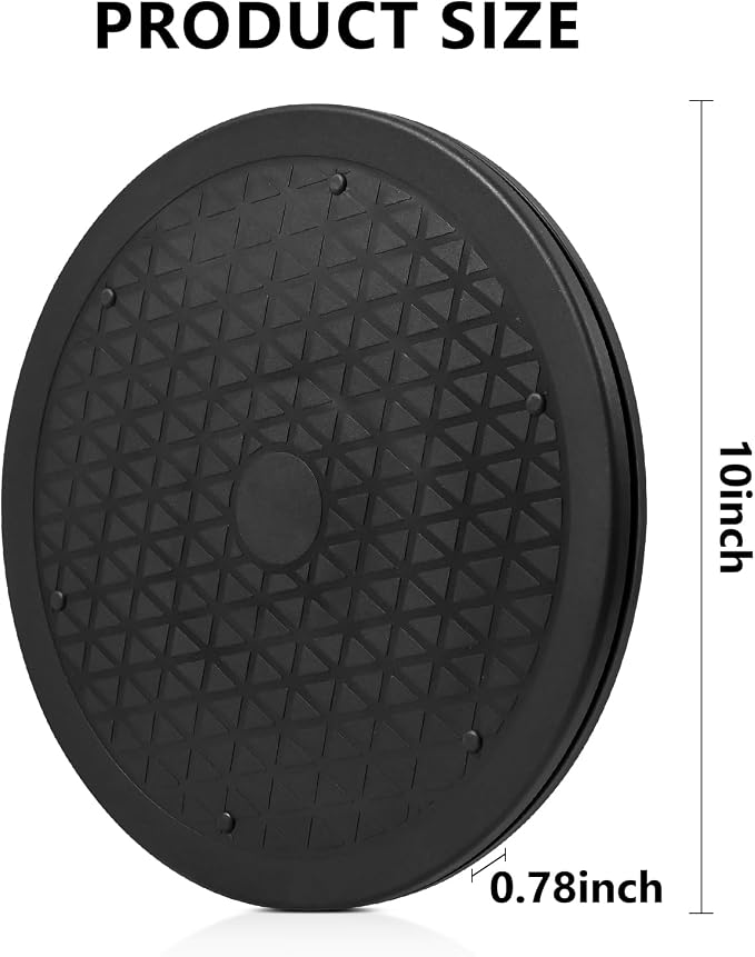 4 Pack 10 Inch Lazy Susan for Table Top | Black Lazy Susan Turntable Organizer for Kitchen, Cabinet Spices, Pantry