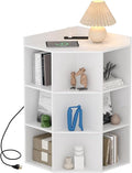 ALISENED 9 Cubes White Corner Cabinet, Corners Cube Shelf with USB Ports and Outlets, Toy Corners Storage for Small Space, Wooden Cubby Corner Bookshelf for Living Room, Bedroom, Dining Room, Kitchen