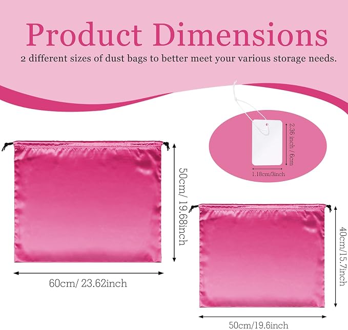 P Pothuiny 2 Pcs Satin Dust Bags for Handbags