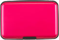 Credit Card Holder, RFID Blocking Metal Card Wallet for Women Men Slim ID Card Holders Protector Aluminum Business Hard Case (Pink)