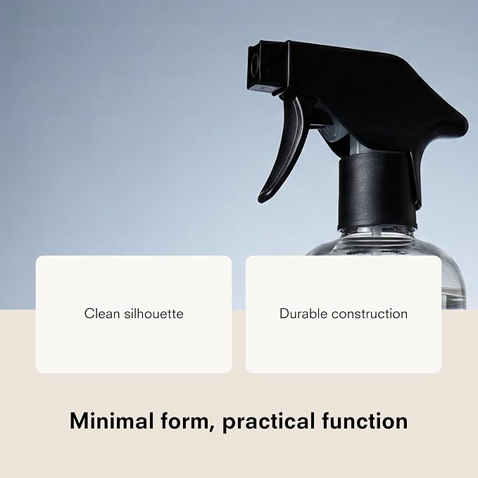 Public Goods Empty Glass Spray Bottle for Glass Cleaner | Refillable Spray Bottle for Cleaning | Made with Clear Borosilicate Glass for Windows, Mirrors | BPA Free | 24 Oz