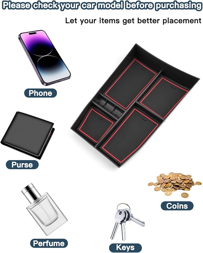 2026 Rogue Lower Console Organizer Rogue 2026 Accessories ABS Material with Coin Storage Under Console Organizer Compatible with 2021 2022 2023 2024 2025 2026 Rogue S/SL/SV/Platinum