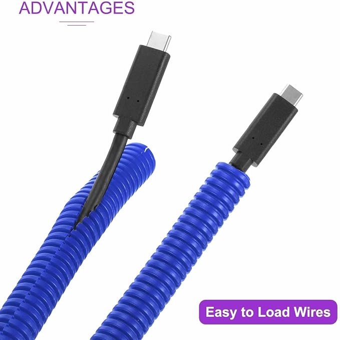 DMiotech 100ft Wire Loom Split Tubing 3/4 Inch(19.1mm) ID, Cord Protectors from Pet Flexible Conduit Cable Management for Office Home Garden, Blue
