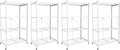 Origami 4-Pack R5 Storage Rack, 4-Tier Heavy-Duty Foldable Steel Shelf with Wheels, White