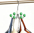 1 Pack 360° Swivel Hoodie Hangers with 6 Cedar Balls, Closet Organizer for Bra, Scarves, Belts, Purse & Accessories Storage-Green