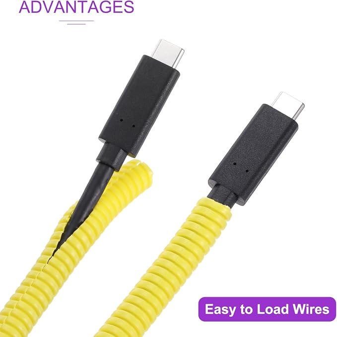 DMiotech 10ft Wire Loom Split Tubing 3/8 Inch(9.5 Mm) ID, Cord Protectors from Pet Flexible Conduit Cable Management for Office, Home, Garden, Yellow