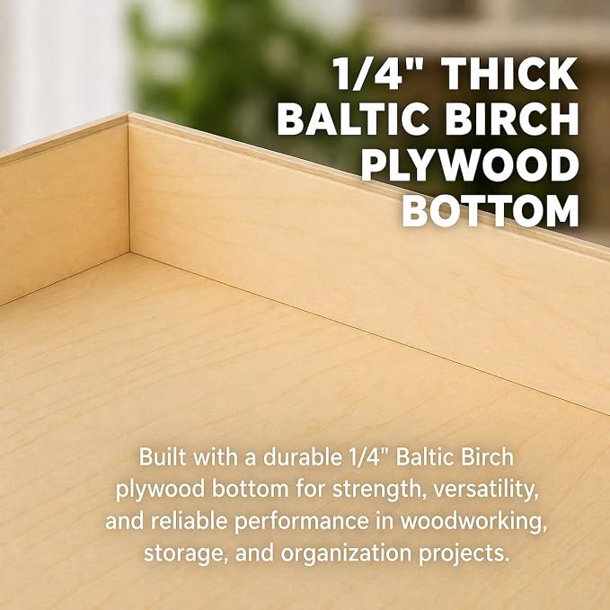 Built In USA - Dovetail Pull Out Drawer Box Only - Pull Out Tray (4" High 26" Wide - 22" Depth (No Slides))