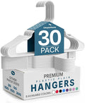 Utopia Home Plastic Hangers 30 Pack – Space Saving Clothes Hanger White | Durable & strong | Closet organizer & storage | Ideal for apartments, dorms & stocking stuffers