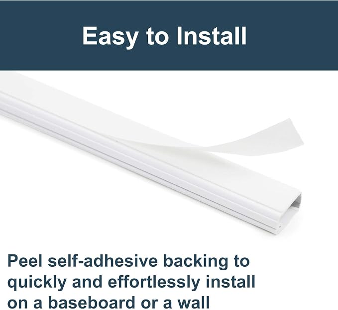 Legrand Wiremold Cordmate II 128 Inch 20 Piece Cord Cover Kit White | Cord Hider, On Wall, Self Adhesive, Hide up to 3 Cords, Cut to Size, Customizable, Cable Concealer, Sustainable Packaging