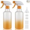 16.9oz/500ml Plastic Spray Bottles 2 Pack, Adjustable Mist Stream | Heavy Duty refillable spray containers for plant care, hair mist and household cleaning