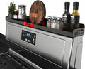 30" Magnetic Stove Top Shelf – Black Spice Rack with Red KITCHEN Design – Seasoning Organizer for Back of Stove – Over Stove and Kitchen Storage Shelf