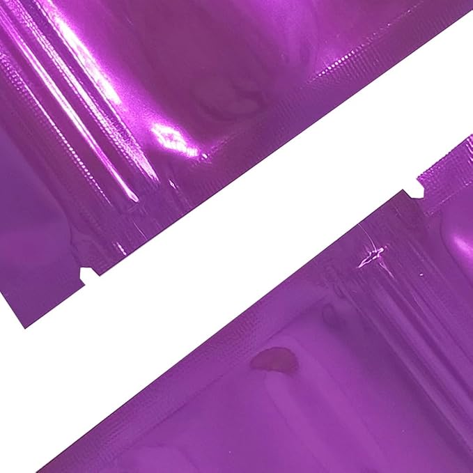 100PCS Customized Mylar Zipper Bags,Clear Front Resealable Packaging Pouches For Food Storage,Single Color Printing for Logo/Text/QR Code (Purple, 6.5 * 9CM/2.6"*3.5"-100PCS-One Color Print)