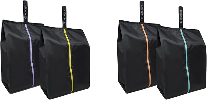 Ecoright Shoe Bags for Travel, Set of 2, 100% Recycled Water-Resistant Zipper Pouch Bags, Shoe Bags for Storage, Travel Essentials for Men & Women