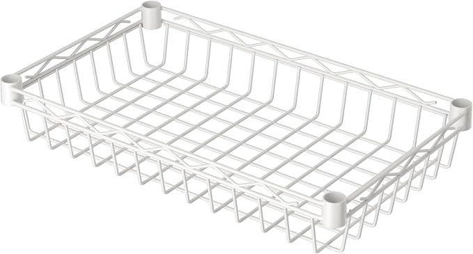 SINGAYE 6 Tier Shelf Wire Shelving Adjustable Storage Shelves Basket Rack | Adjustable Shelves with Wheels Metal Storage Unit Closet Bathroom Organizers Pantry Kitchen Garage Laundry Room White