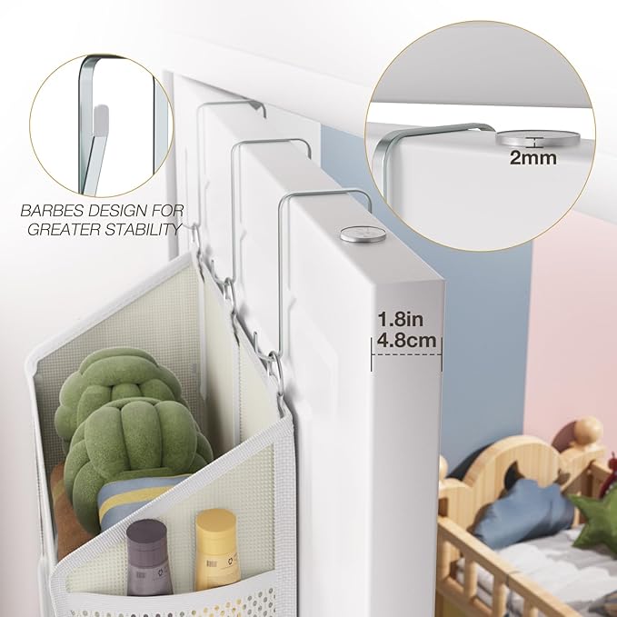 Over the Door Organizer with 5 Front & 10 Mesh Side Pockets, 50LB Capacity Extra Large Hanging Storage Organizer Multi-Room Space-Saving Hanging Shelves with 3 Hook for Closet, Kitchen, Pantry, Beige