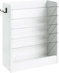 CHOEZON Wall File Holder, 6-Tier File Organizer, Office Supplies Storage Rack, Versatile Desktop Organizer, with Detachable Shelves, with Side Hooks, for Living Room, Study, Home Office, White MWJ02WB