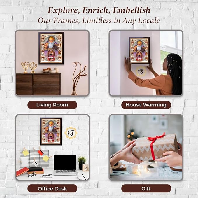 Lord Sikh Guru poster print with frame for Home Decor and Gifting Purpose (229-6)