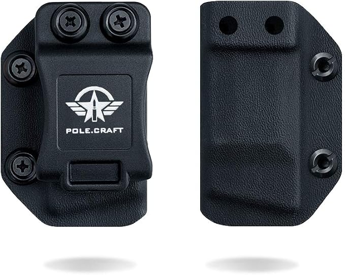 POLE.CRAFT IWB/OWB Magazine Holster Kydex - Mag Carrier Fits: 9mm .40 Double Stack / 9mm .40 Single Stack - P365 1911 Glock 19 19X 17 26 27 28 43 22 23 25 26 27 31 32 33 34 35 37 38 Glock43X .. Mag