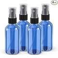 Wedama 2 oz Mini Glass Spray Bottles, Empty Small Spray Bottles with Funnel Dropper, Fine Mist for Hair, Travel, Plants, Cleaning Solutions and Skin Care (4 Pack Sky Blue)