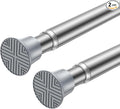 Small Tension Rods 2Pack 16-38Inch Silver Tension Curtain Rod Spring Rod Adjustable Curtain Rod No Drilling Curtain Rods for Windows Short Tension Rods for Doorway,Closet,Window