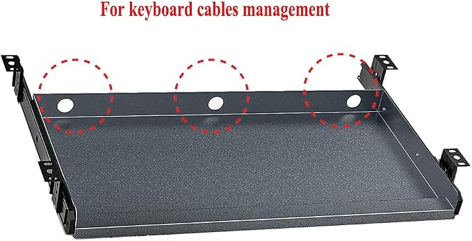 Keyboard Tray Under Desk Heavy-Duty Metal Slide-Out Platform Drawer Tray (Gray)