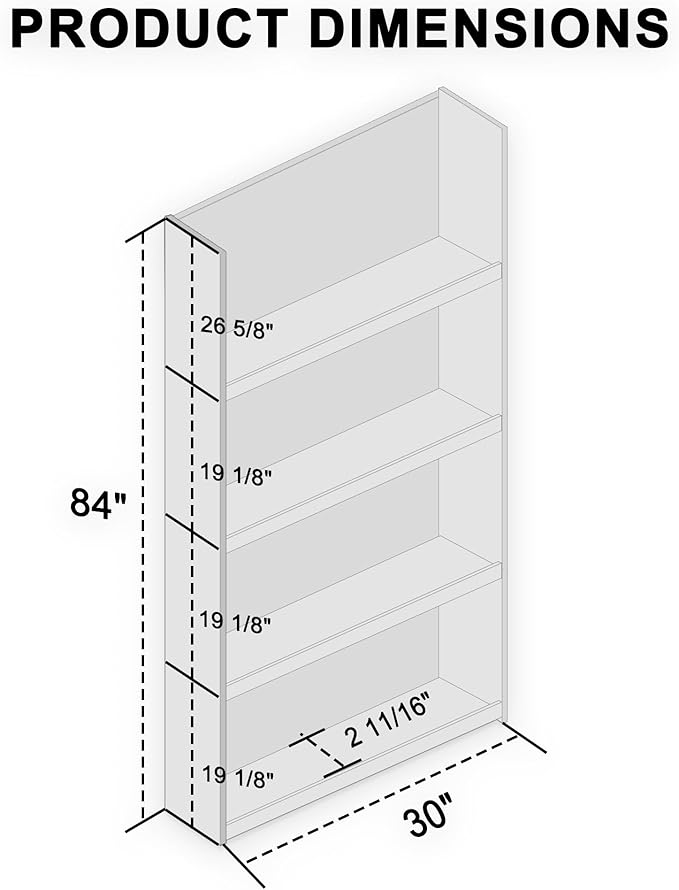 Sliding Barn Doors -Four Levels Bookshelf Style Design Installation Hardware Kit Included,30'' x 84''