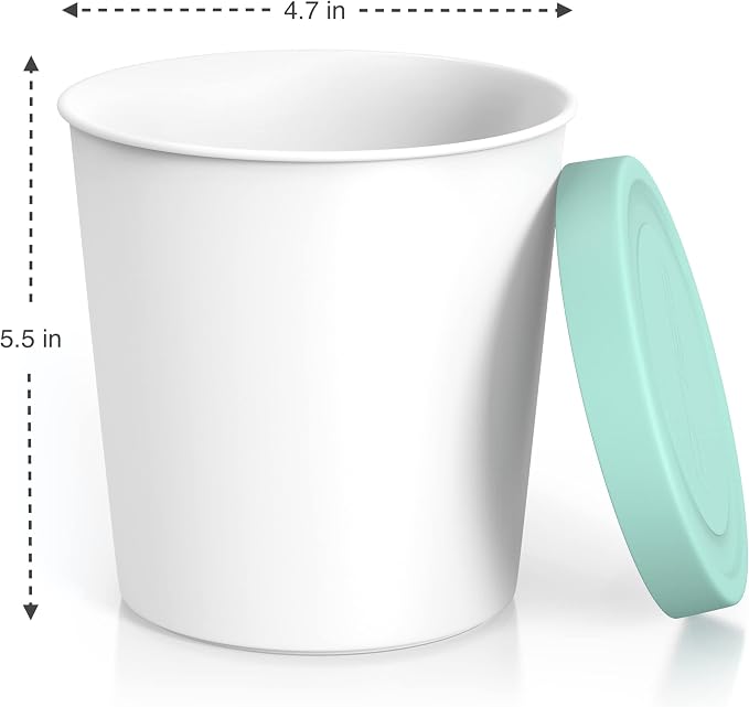 BALCI - Premium Ice Cream Containers (2 Pack - 1 Quart Each) Perfect Freezer Storage Tubs with Lids for Ice Cream, Sorbet and Gelato! - Mint