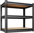 Set of 8 Garage Shelving,3 Tier Garage Storage Shelves,Adjustable Heavy Duty Metal Shelving Units and Storage Large Rack,Utility Steel Shelf For Shop Warehouse Industrial Pantry Basement 33"x35"x16"