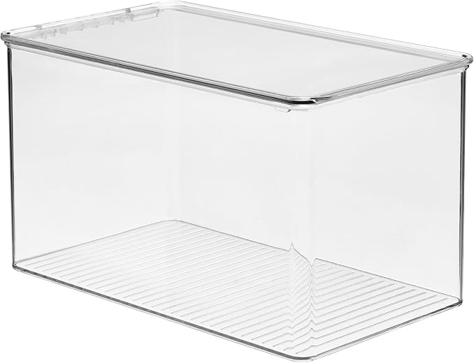 iDesign Stackable Clear Plastic Shoe Boxes with Lids, 4-Pack | Storage Shoe Container, For Closet