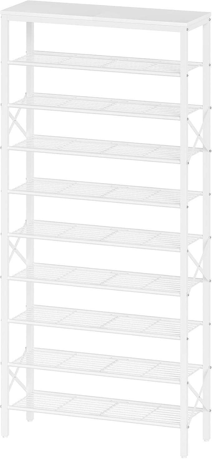 YATINEY 10 Tier Shoe Rack, Large Capacity Shoe Storage Organizer Holds 40 Pairs, Sturdy and Stable, for Entryway, Hallway, Closet, Dorm Room, White SS10WW